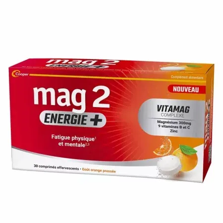 Mag 2 Energie+ 30 comprimés effervescents - Univers Pharmacie