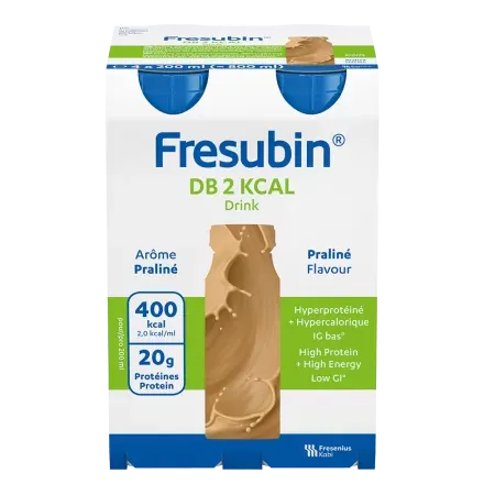 Fresubin DB 2Kcal Drink Arôme Praliné X4 200ml - Univers Pharmacie