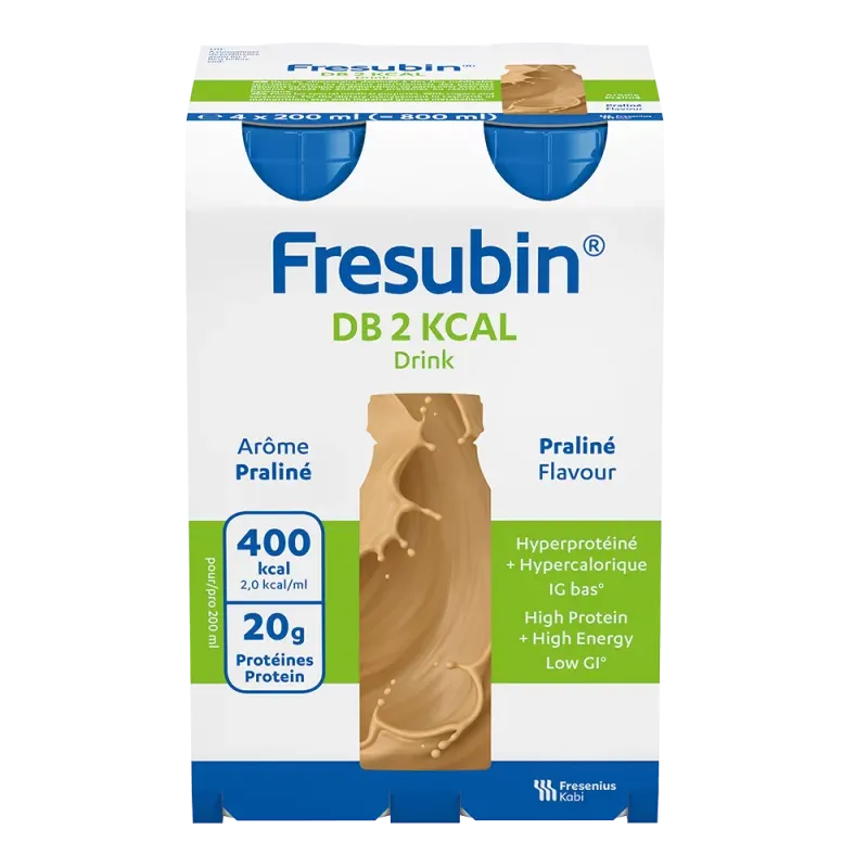 Fresubin DB 2Kcal Drink Arôme Praliné X4 200ml - Univers Pharmacie