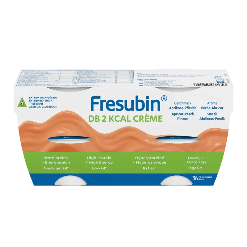 Fresubin DB 2Kcal Crème Arôme Pêche-Abricot X4 200g - Univers Pharmacie