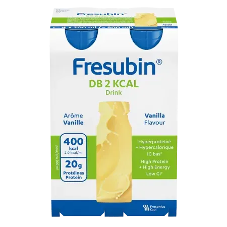 Fresubin DB 2Kcal Drink Arôme Vanille X4 200ml - Univers Pharmacie