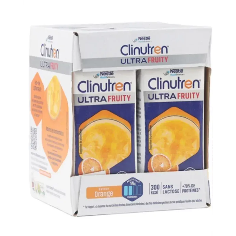 Clinutren Ultra Fruity Saveur Orange 4X200ml - Univers Pharmacie