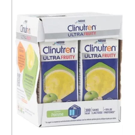 Clinutren Ultra Fruity Saveur Pomme 4X200ml - Univers Pharmacie