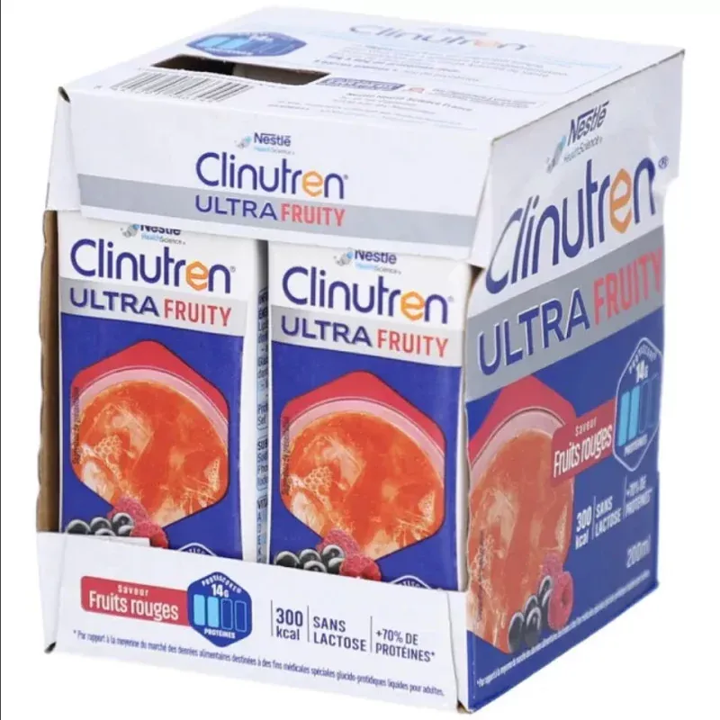 Clinutren Ultra Fruity Saveur Fruits Rouges 4X200ml - Univers Pharmacie