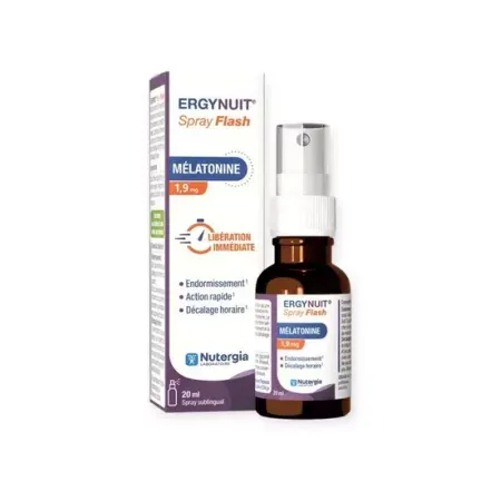 Ergynuit Spray Flash Mélatonine 1,9mg 20ml - Univers Pharmacie