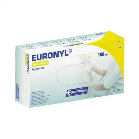 Euronyl Gants Vinyle Sans Poudre Taille L 8-9 X100 - Univers Pharmacie