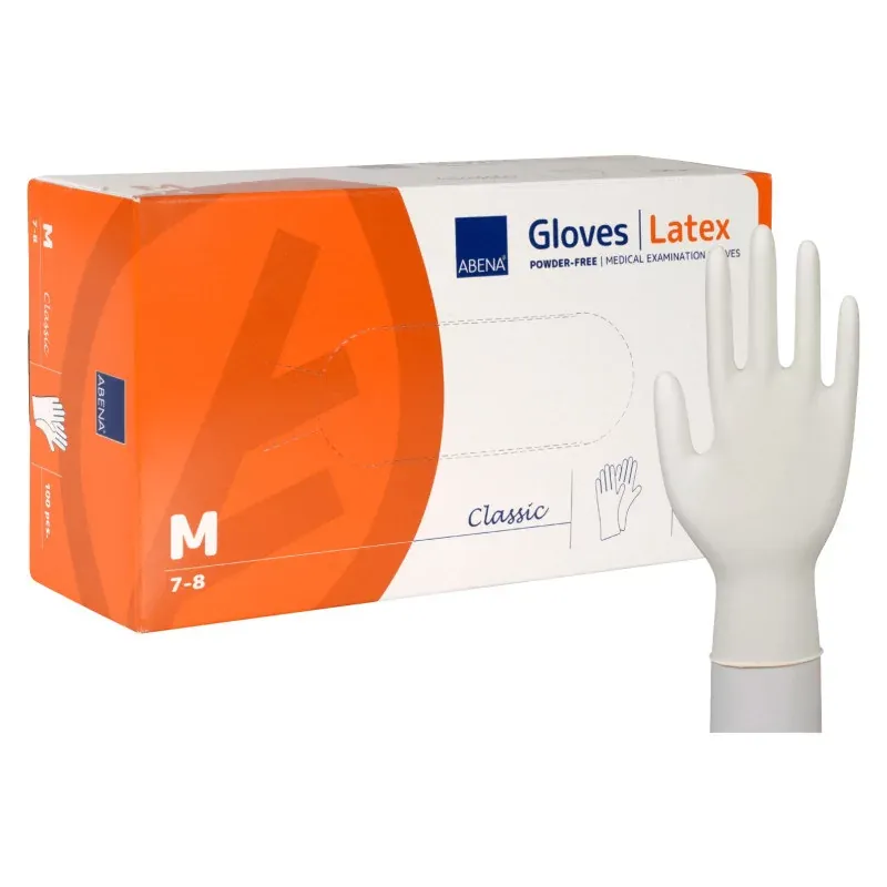 Abena Gants Latex Non Poudrés Taille M 7-8 X100 - Univers Pharmacie