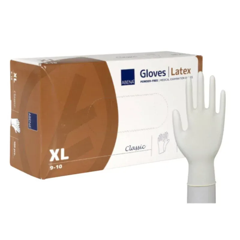 Abena Gants Latex Non Poudrés Taille XL 9-10 X100 - Univers Pharmacie