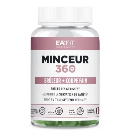 EaFit Minceur 360 Brûleur + Coupe Faim 60 gummies - Univers Pharmacie