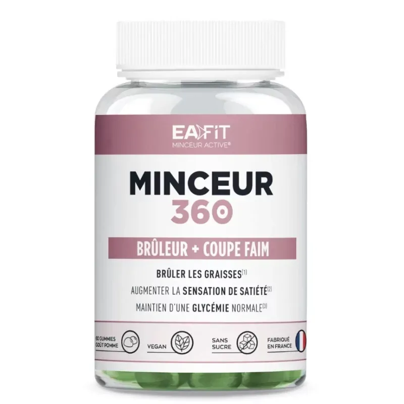 EaFit Minceur 360 Brûleur + Coupe Faim 60 gummies - Univers Pharmacie