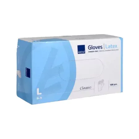 Abena Gants Latex Non Poudrés Taille L 8-9 - Boite de 100 gants