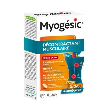 Myogésic Décontractant Musculaire 30 comprimés - Univers Pharmacie