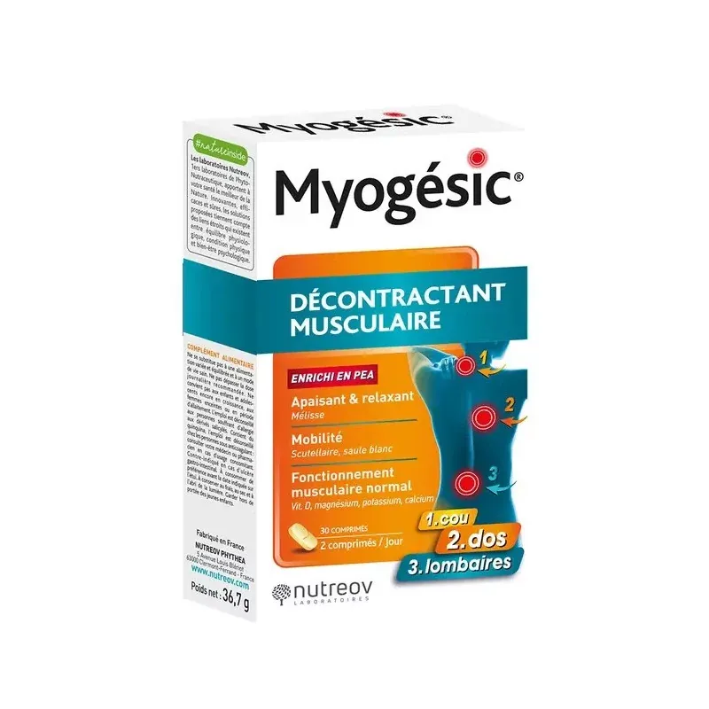 Myogésic Décontractant Musculaire 30 comprimés - Univers Pharmacie