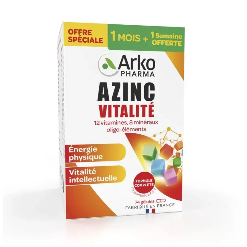 Arkopharma Azinc Vitalité 74 gélules - Univers Pharmacie