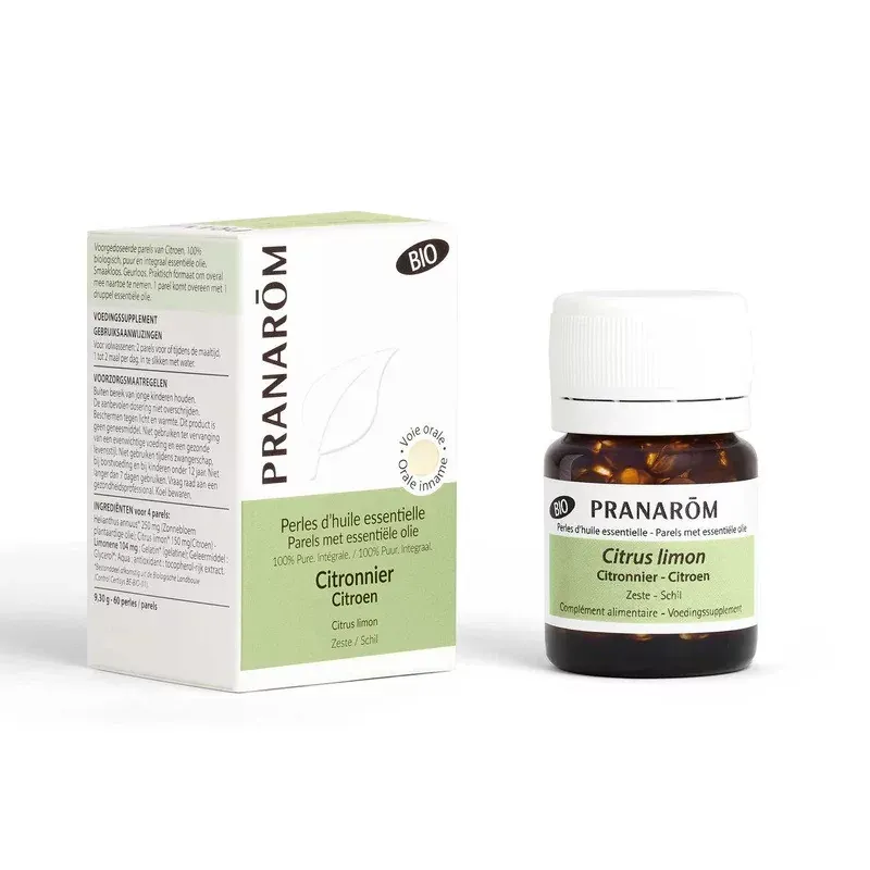 Pranarôm Perles d'Huile Essentielle Citronnier Bio 60 capsules - Univers Pharmacie