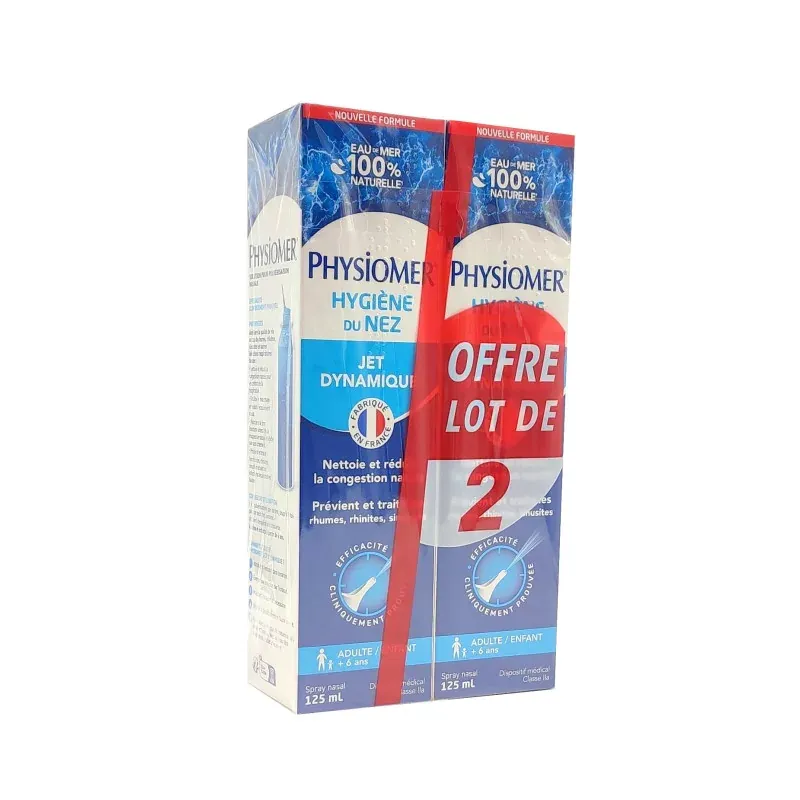 Physiomer Spray Hygiène du Nez Jet Dynamique 2x125ml - Univers Pharmacie