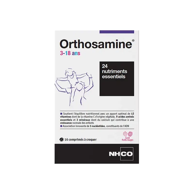 NHCO Orthosamine 3-18ans 16 comprimés à croquer - Univers Pharmacie