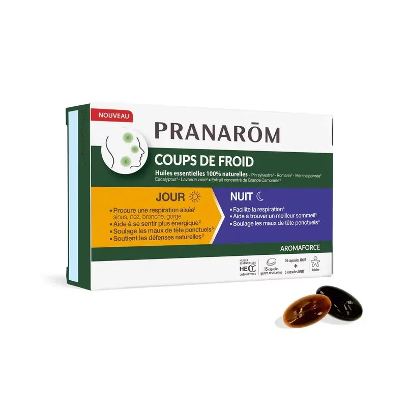 Pranarôm Aromaforce Coups de Froid Jour Nuit 15 capsules - Univers Pharmacie