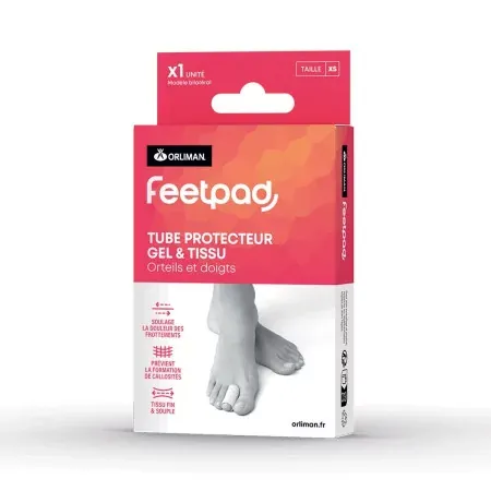 Orliman FeetPad Tube Protecteur Gel & Tissu Orteils et Doigts Taille XS - Univers Pharmacie