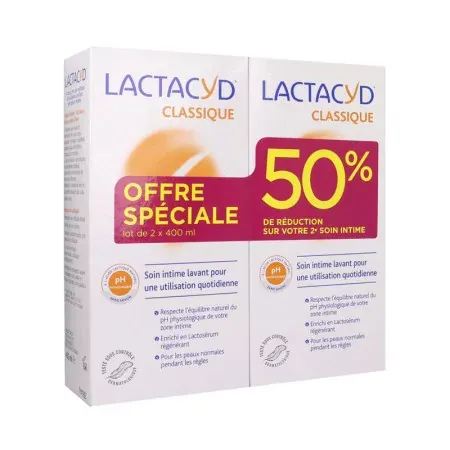 Lactacyd Soin Intime Lavant 2X400ml - Univers Pharmacie