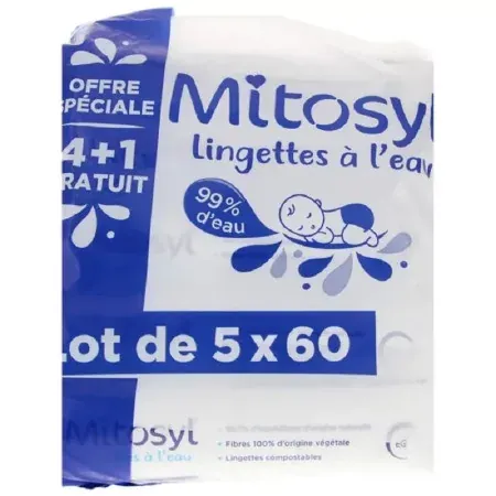 Mitosyl Lingettes à l'Eau 5X60 - Univers Pharmacie