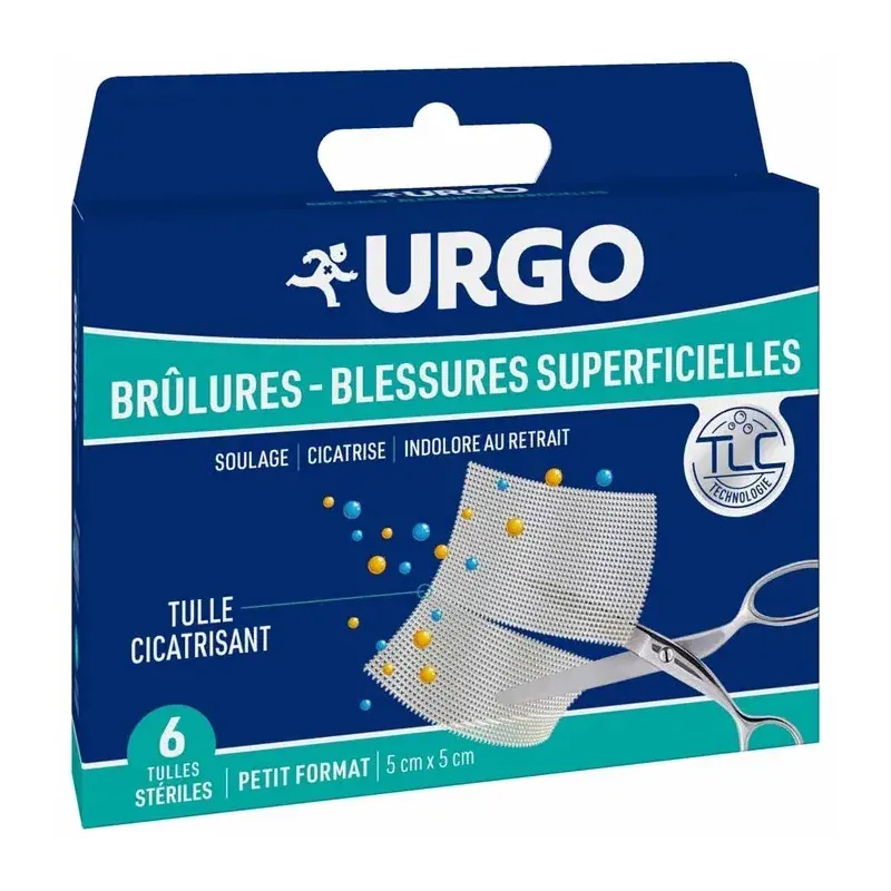 Urgo Brûlures et Blessures Superficielles 6 Tulles 5X5cm - Univers Pharmacie