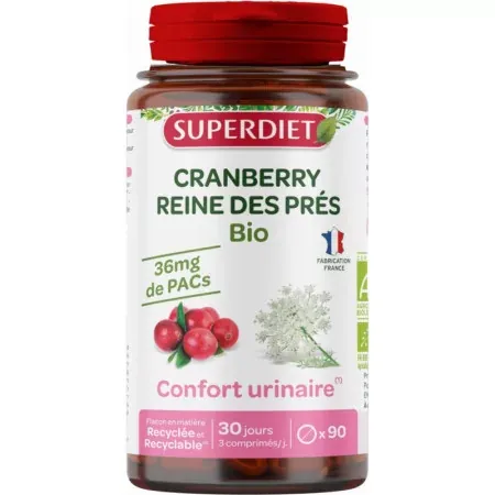Superdiet Cranberry Reine des Prés Bio 90 comprimés - Univers Pharmacie