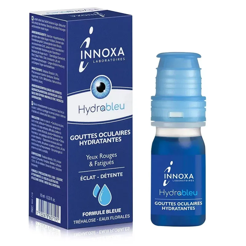 Innoxa Hydrableu Gouttes Oculaires Hydratantes Formule Bleue 10ml - Univers Pharmacie