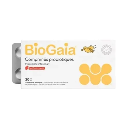 BioGaia Comprimés Probiotiques Arôme Fraise X30 - Univers Pharmacie