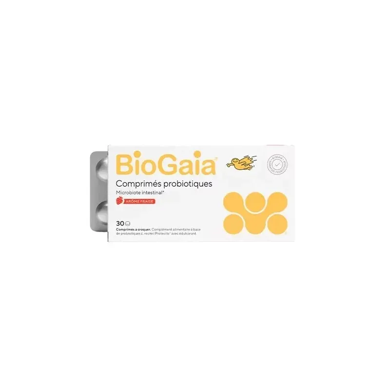 BioGaia Comprimés Probiotiques Arôme Fraise X30 - Univers Pharmacie