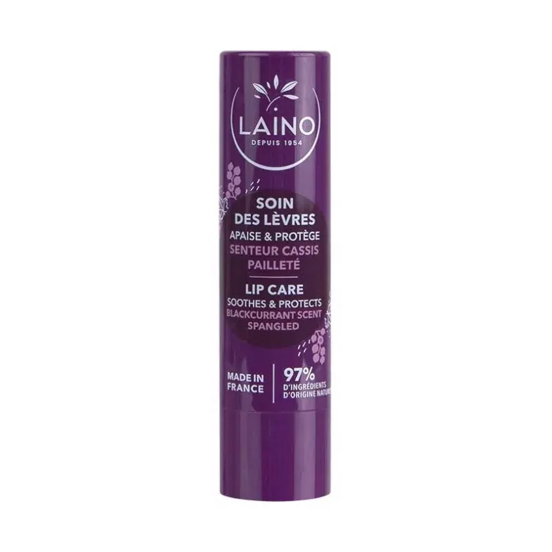 Laino Soin des Lèvres Pailleté Cassis 4g - Univers Pharmacie