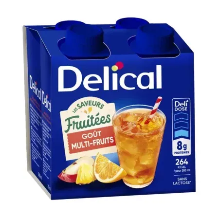 Delical Les Saveurs Fruitées Goût Multi-fruits 4X200ml - Univers Pharmacie