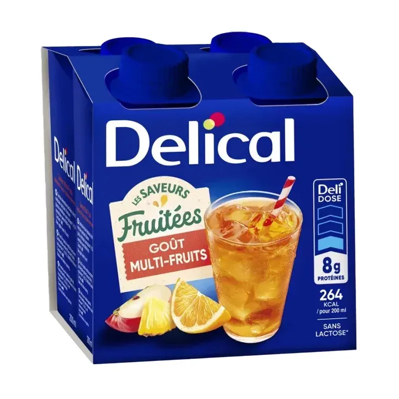 Delical Les Saveurs Fruitées Goût Multi-fruits 4X200ml - Univers Pharmacie