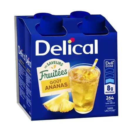 Delical Les Saveurs Fruitées Goût Ananas 4X200ml - Univers Pharmacie