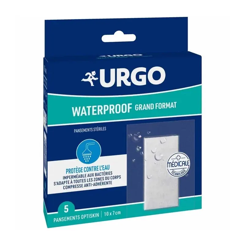Urgo Waterproof Grand Format 10x7cm 5 pansements - Univers Pharmacie