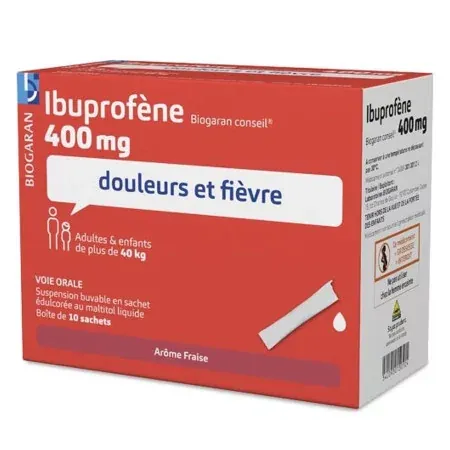 Ibuprofène 400mg Biogaran Conseil 10 sachets - Univers Pharmacie