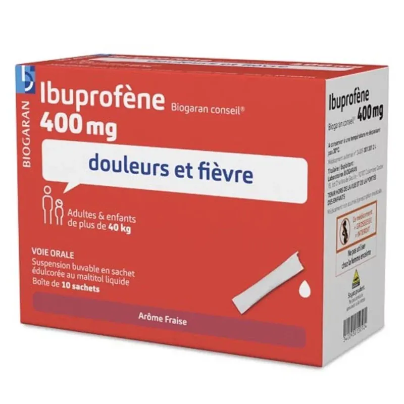 Ibuprofène 400mg Biogaran Conseil 10 sachets - Univers Pharmacie