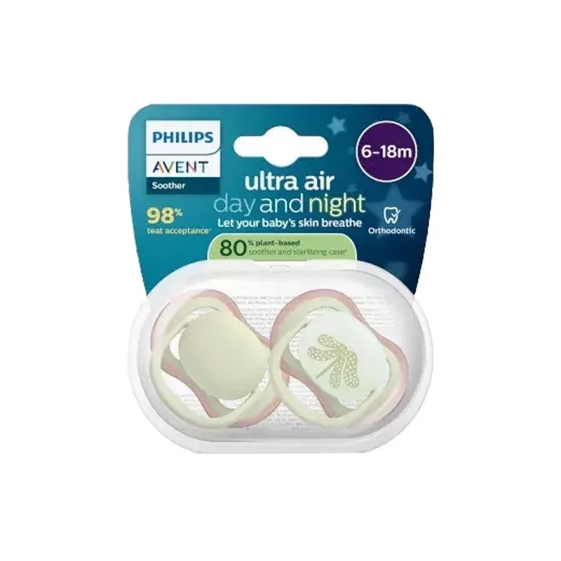 Philips Avent Ultra Air Day and Night Sucette 18m+ X2 - Univers Pharmacie
