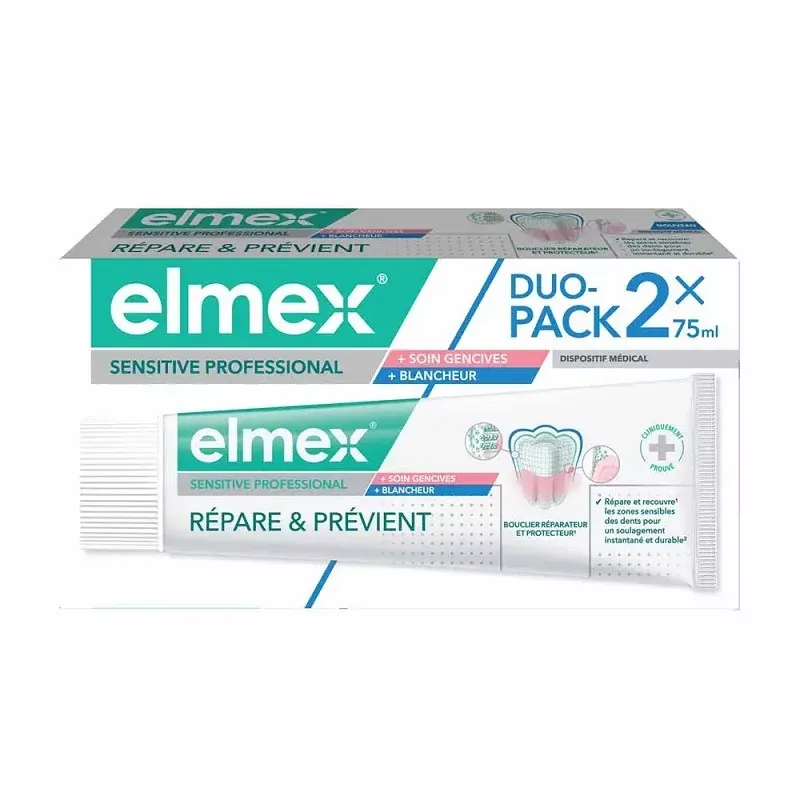 Elmex Sensitive Professional Dentifrice 2X75ml - Univers Pharmacie