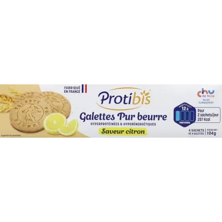 Protibis Galettes Pur Beurre Citron 4 sachets - Univers Pharmacie
