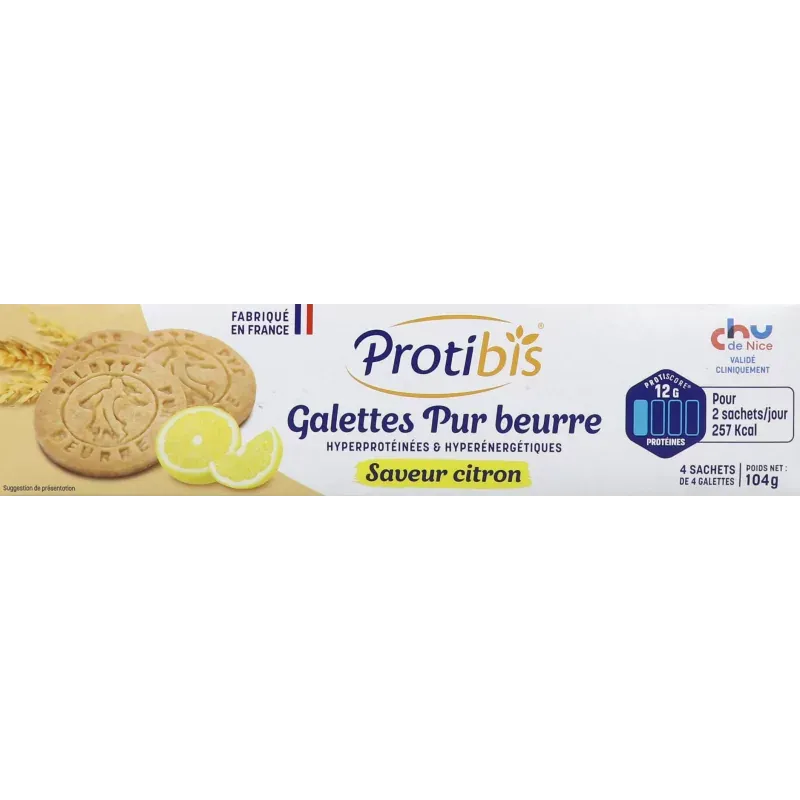 Protibis Galettes Pur Beurre Citron 4 sachets - Univers Pharmacie