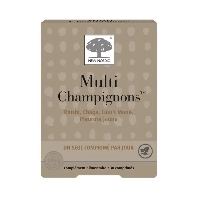 New Nordic Multi Champignons 30 comprimés - Univers Pharmacie