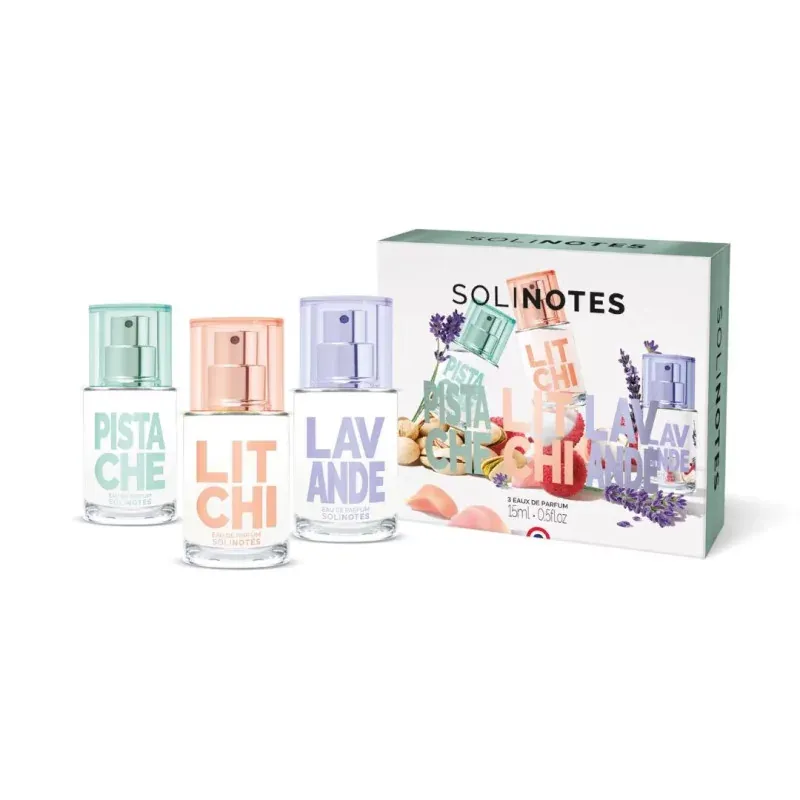 Solinotes Coffret Eaux de Parfum Pistache Litchi Lavande - Univers Pharmacie