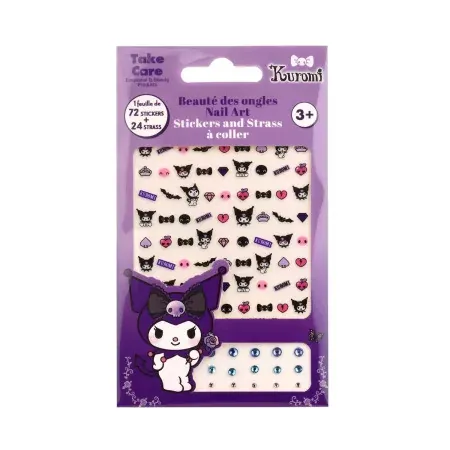 Take Care Kuromi Beauté des ongles Nail Art 72 Stickers et 24 Strass à coller - Univers Pharmacie