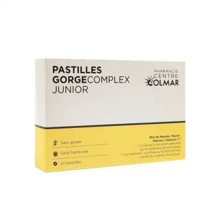 Pharmacie Centre Colmar Pastilles Gorge Complex Junior Goût Framboise X20 - Univers Pharmacie