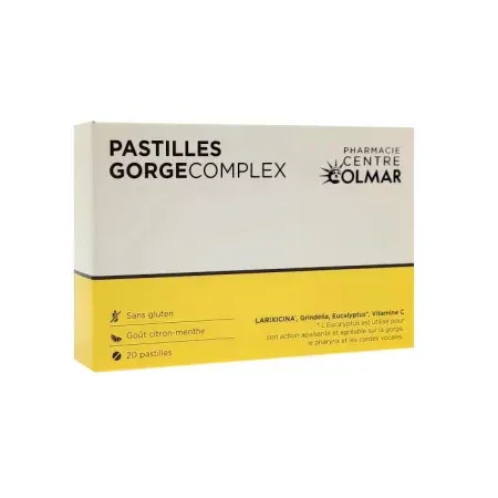 Pharmacie Centre Colmar Pastilles Gorge Complex Goût citron-menthe X20 - Univers Pharmacie
