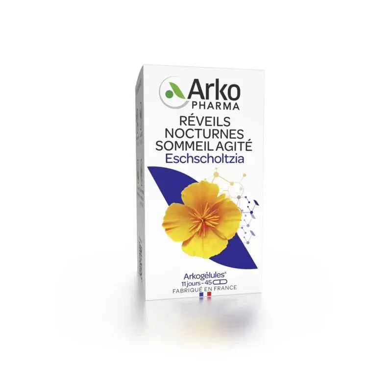 Arkopharma Arkogélules Réveils Nocturnes Eschscholtzia 45 gélules - Univers Pharmacie