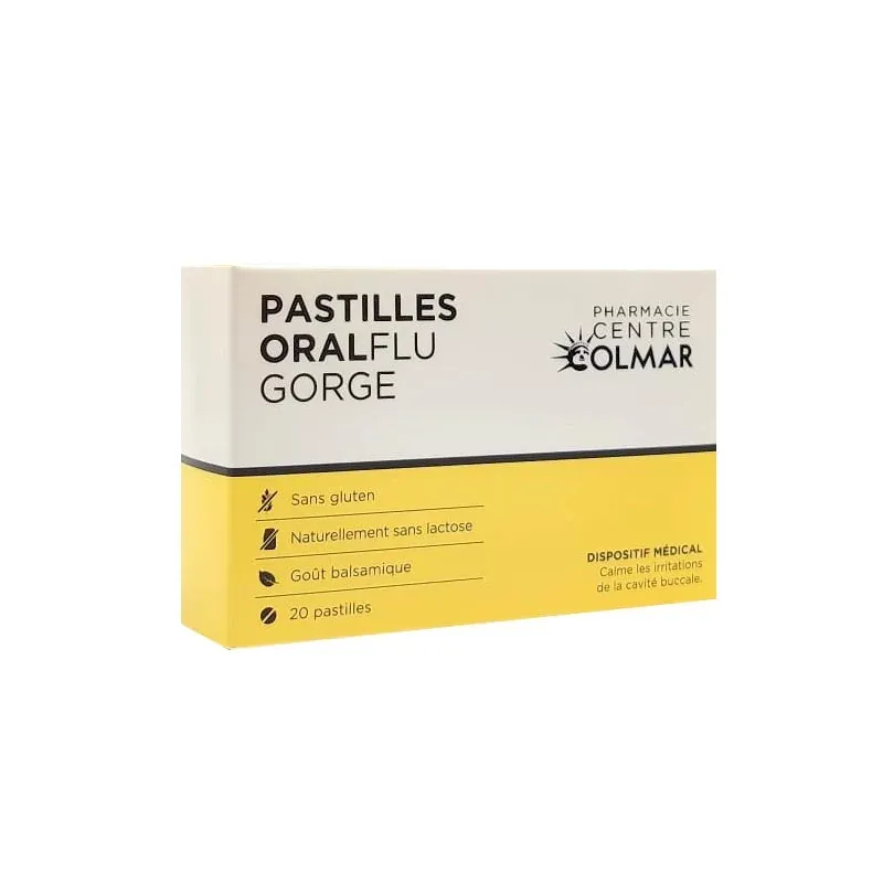 Pharmacie Centre Colmar Pastilles Oralflu Gorge Goût Balsamique 20 pastilles - Univers Pharmacie