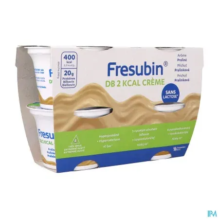 Fresubin DB 2Kcal Crème Arôme Praliné sans lactose X4 - Univers Pharmacie