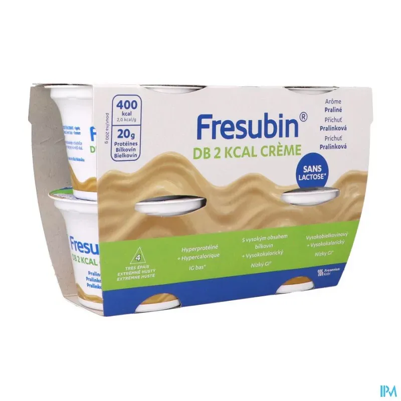 Fresubin DB 2Kcal Crème Arôme Praliné sans lactose X4 - Univers Pharmacie